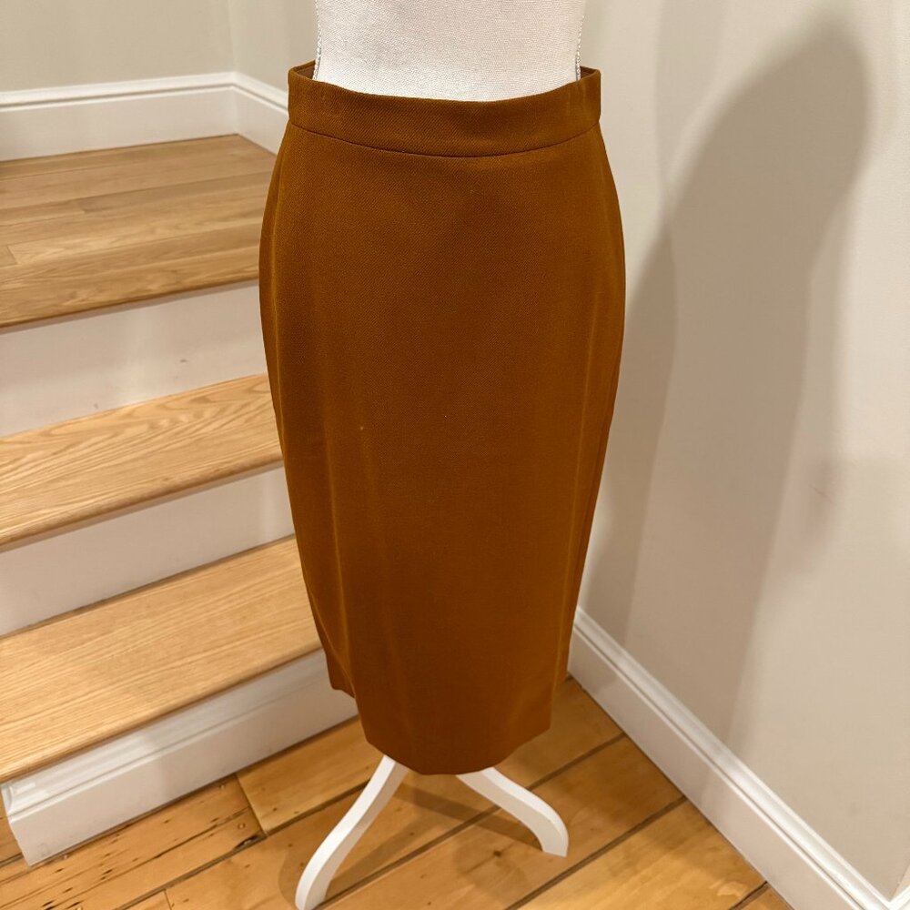 J Crew Long No 2 Pencil Skirt in English Saddle Size 4